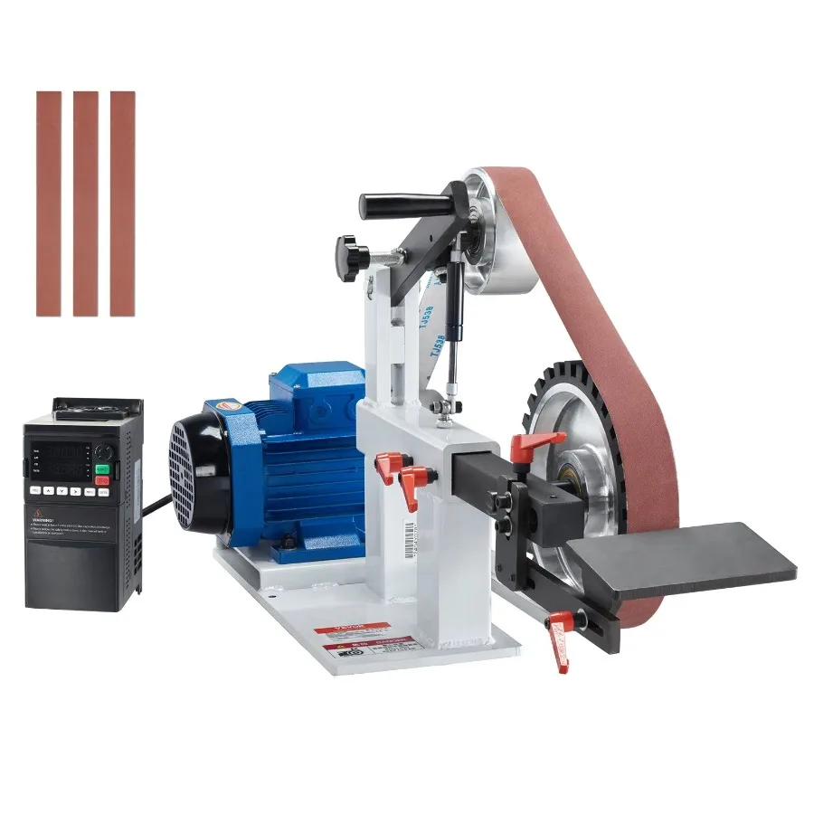 

Belt Grinder Sander 72 x 2Inch Variable Speed Belt Polisher with VFD 1500W 2HP Polishing Grinding Machine with 3 Grinding Moul