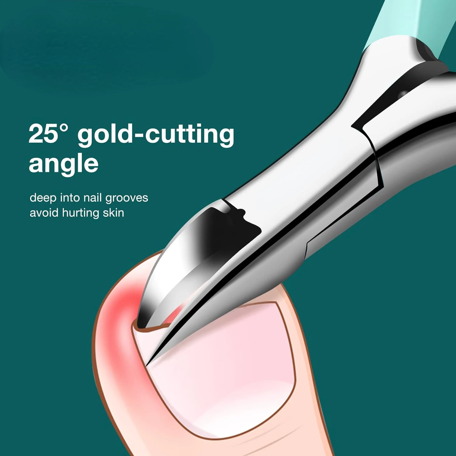 

Stainless Steel Ingrown Nail Cutter for Precise Manicure & Pedicure - Superior Craftsmanship for Thick Nails - High-Quality Perf