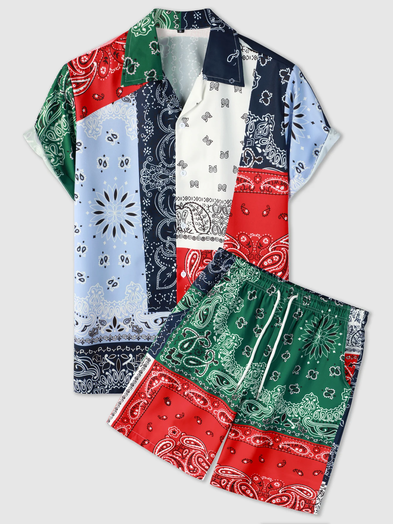 Hawaiian Short Sleeve Shirt Set 2024 Summer Clothes for Men Streetwear Hip Hop Oversize