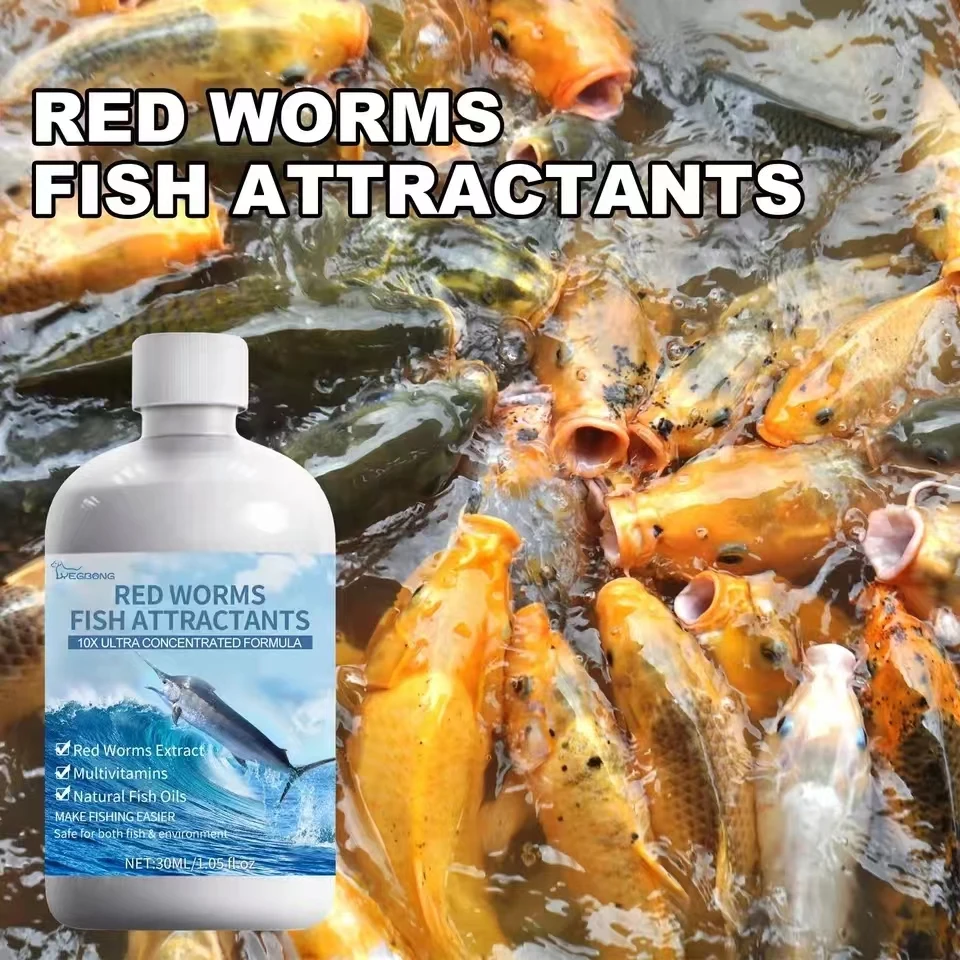 Red Worm Fish Attractant Concentrated Worm Liquid Lake Sea Fishing Attractant Liquid Fish Bait Additive Carp Bass Fishing