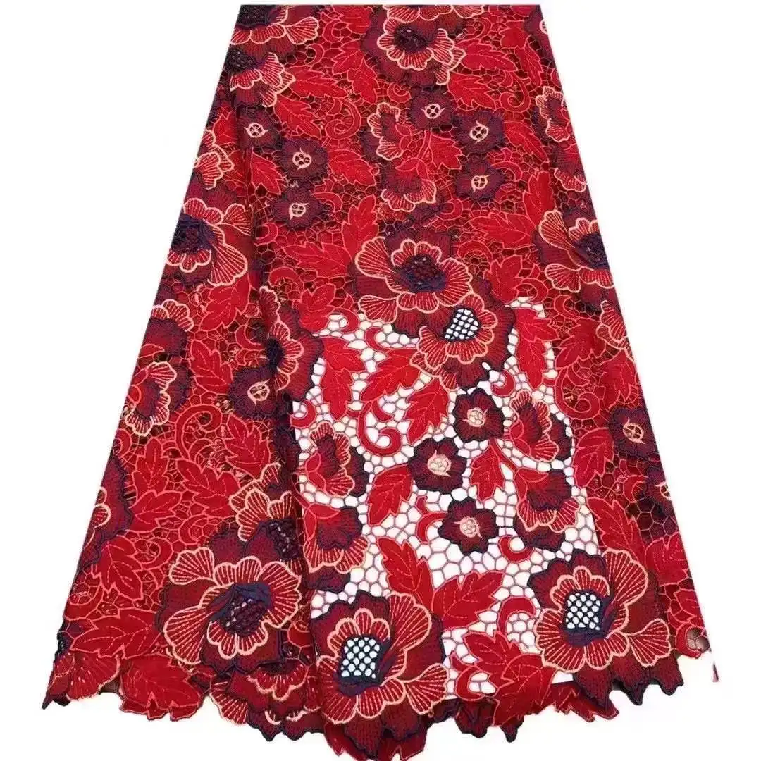 Kostenverkauf: Zarte, sehr weiche Baumwolle, Laserstickerei, hochwertiger Schweizer Spitzenstoff, Party-Abendkleid NN1568_R – Detail 13