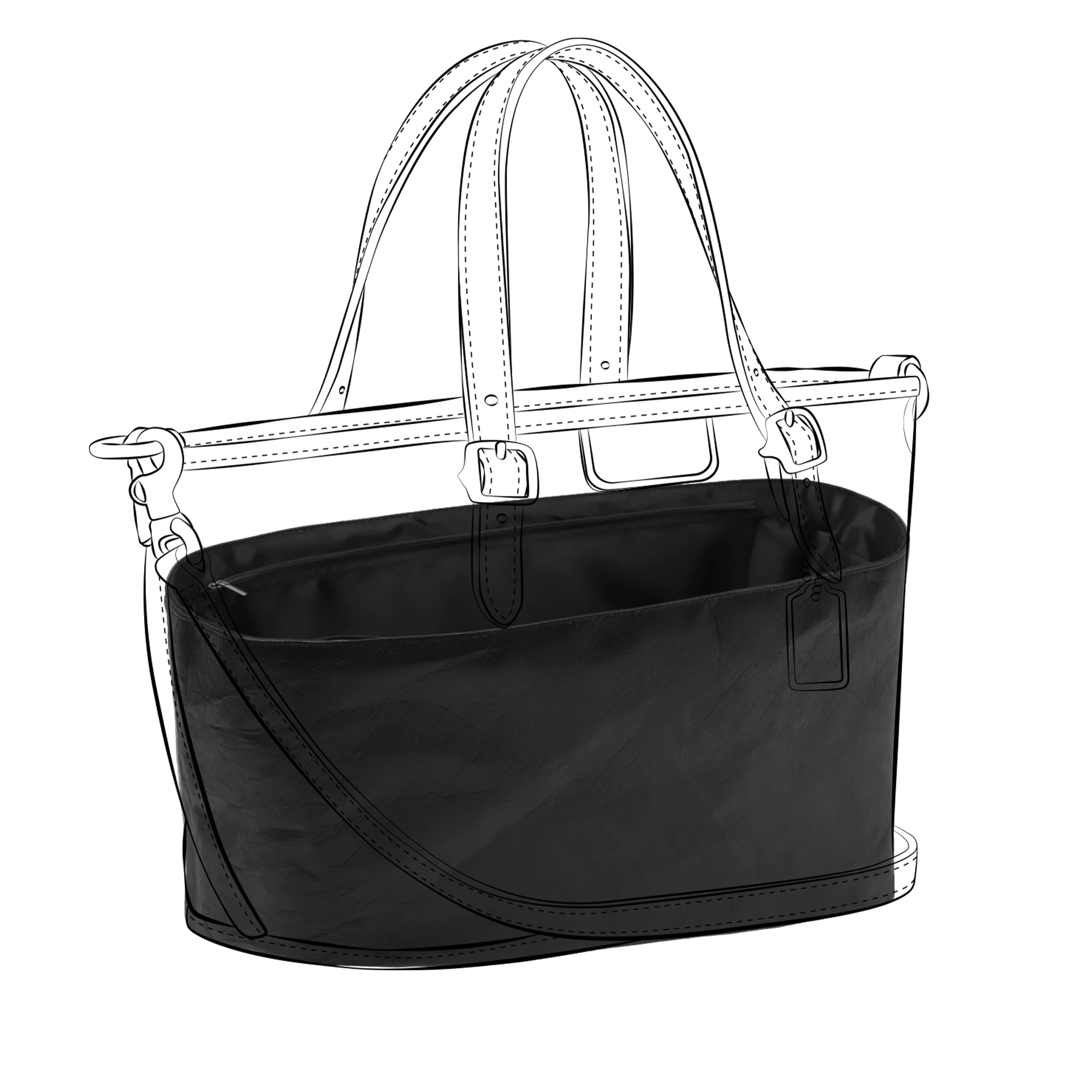 DGAZ Lightweight Purse Organizer Insert for Coach Taxi Tote Bags,silk and DupontPaper handbag inner for Luxury Bag