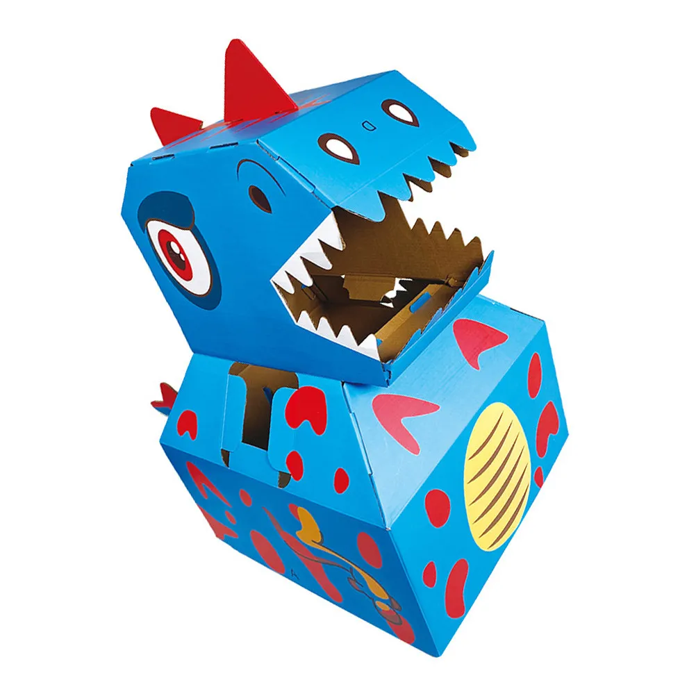 

1 шт. Картонный динозавр: развивающая игрушка-конструктор для детей, интерактивный реквизит для ролевых игр, объемная сборная модель, креативный набор