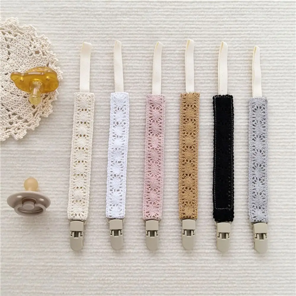 

Lace Baby Pacifier Clip Chain Safety Anti-lost Plastic Pacifier Holder Trendy Cloth Teether Toy Clip For Preventing Nipple Loss