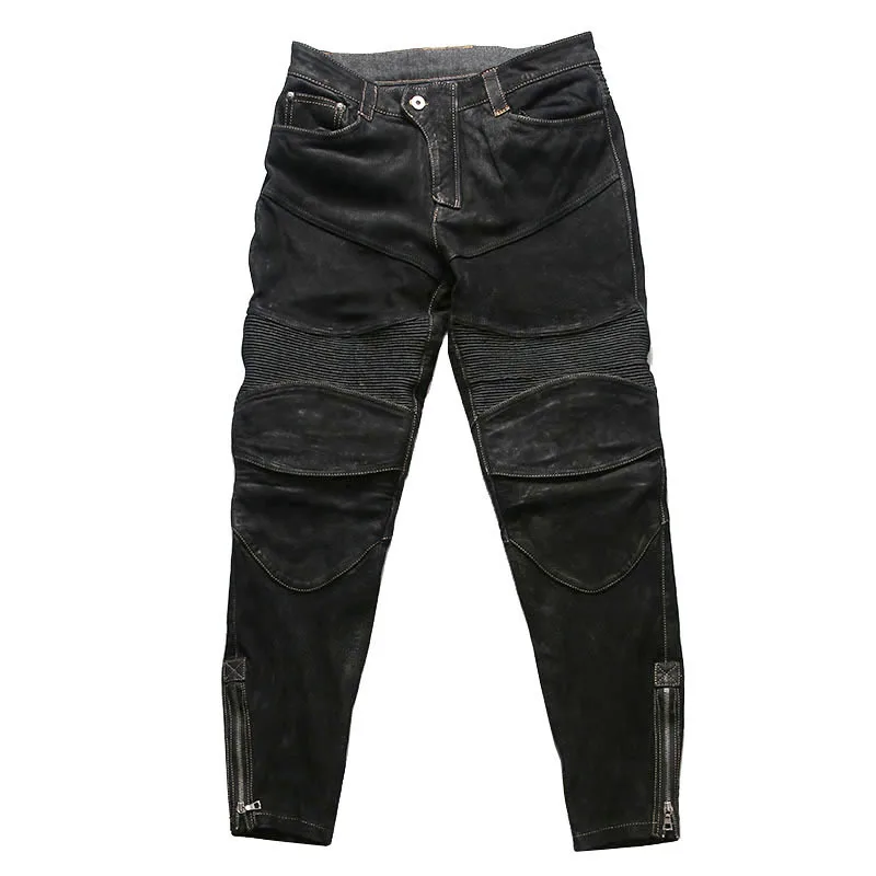 High Quality Mens Leather Pants Genuine Leather Workwear Pants