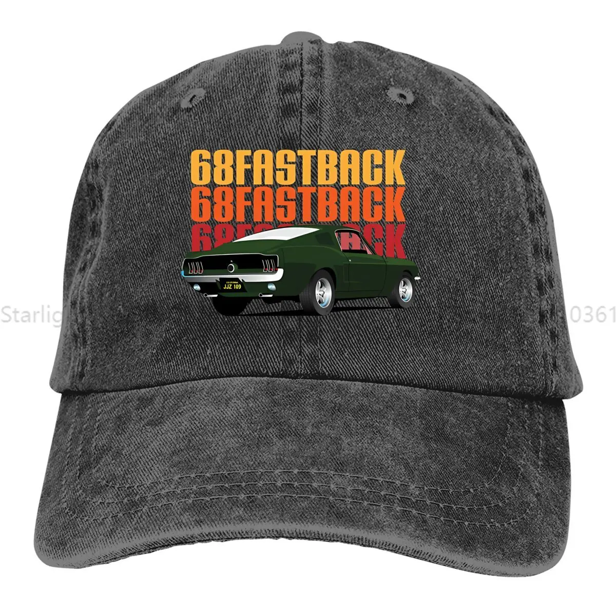 Washed Men's Baseball Cap 68 Fastback Trucker Snapback Caps Dad Hat Mustang Car Golf Hats