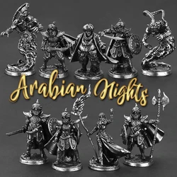 White Brass Arabian Night Lamp Fighter Statue Miniature Model Toy Decoration Popular Game Character Statue Desktop Decoration