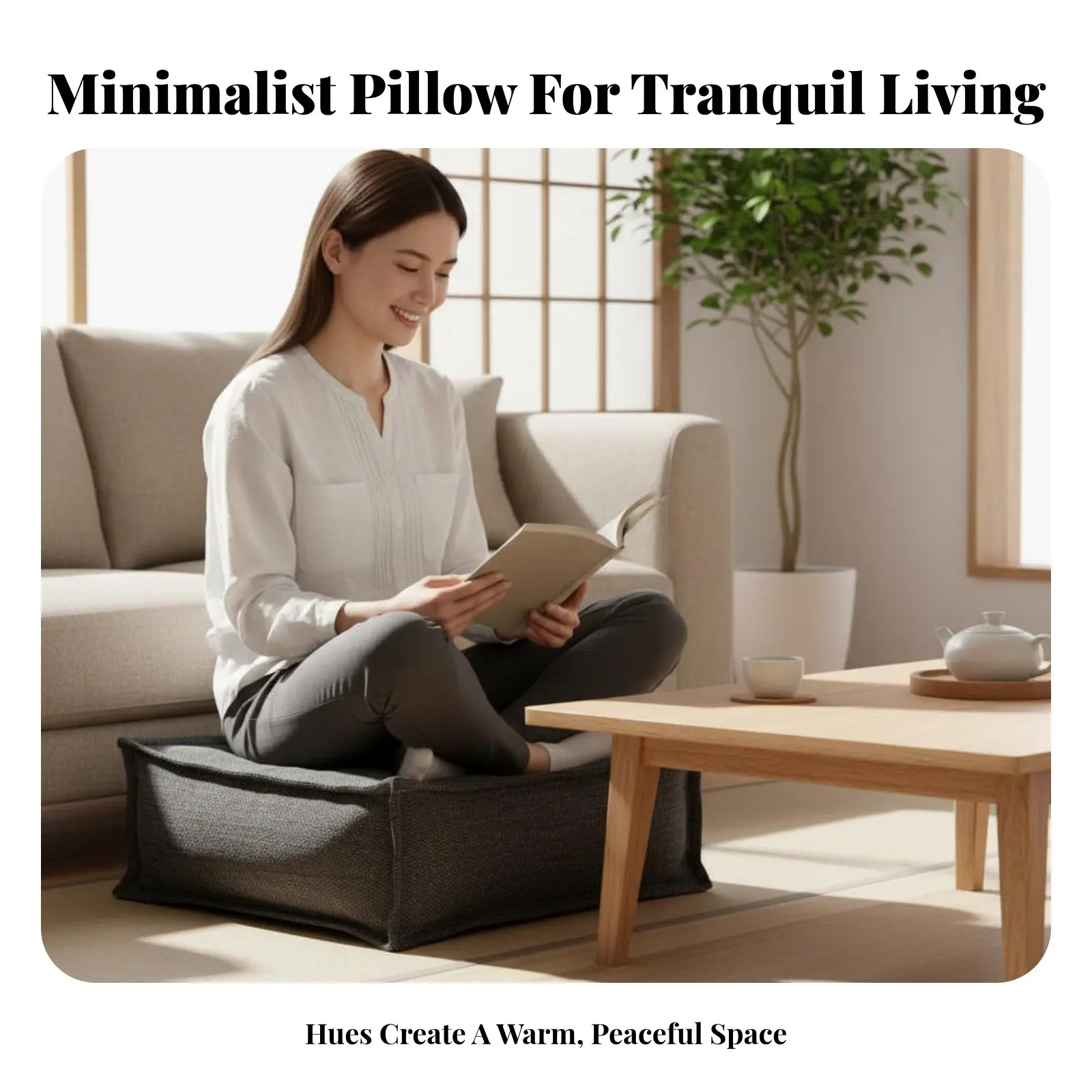 

Квадратный пуф в стиле Ваби-Саби, плюшевая подставка для ног, японский дизайн, многофункциональный, для медитации, детей, медитационных зон, прихожих.