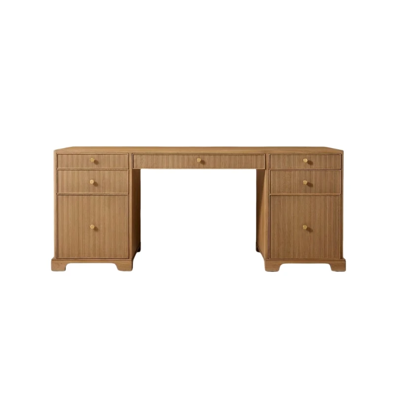 

&c American Country Solid Wood Carved Furniture Study Desk & Dressing Table for Bedroom for Villa Hotel Factory Direct Sale