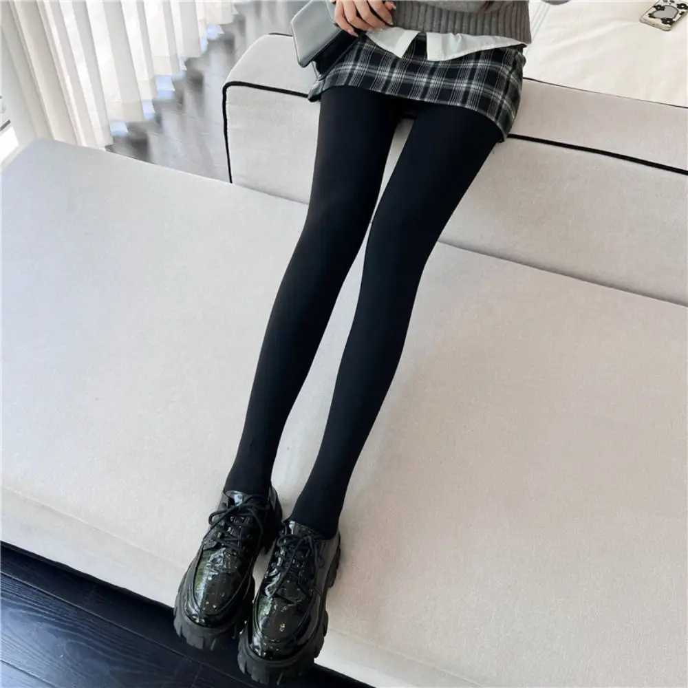 

Thicken Skin Color Plus Velvet Bottoming Pants High Waist Thermal Pantyhose Bare Leg Artifact Winter Pantyhose Women Stockings