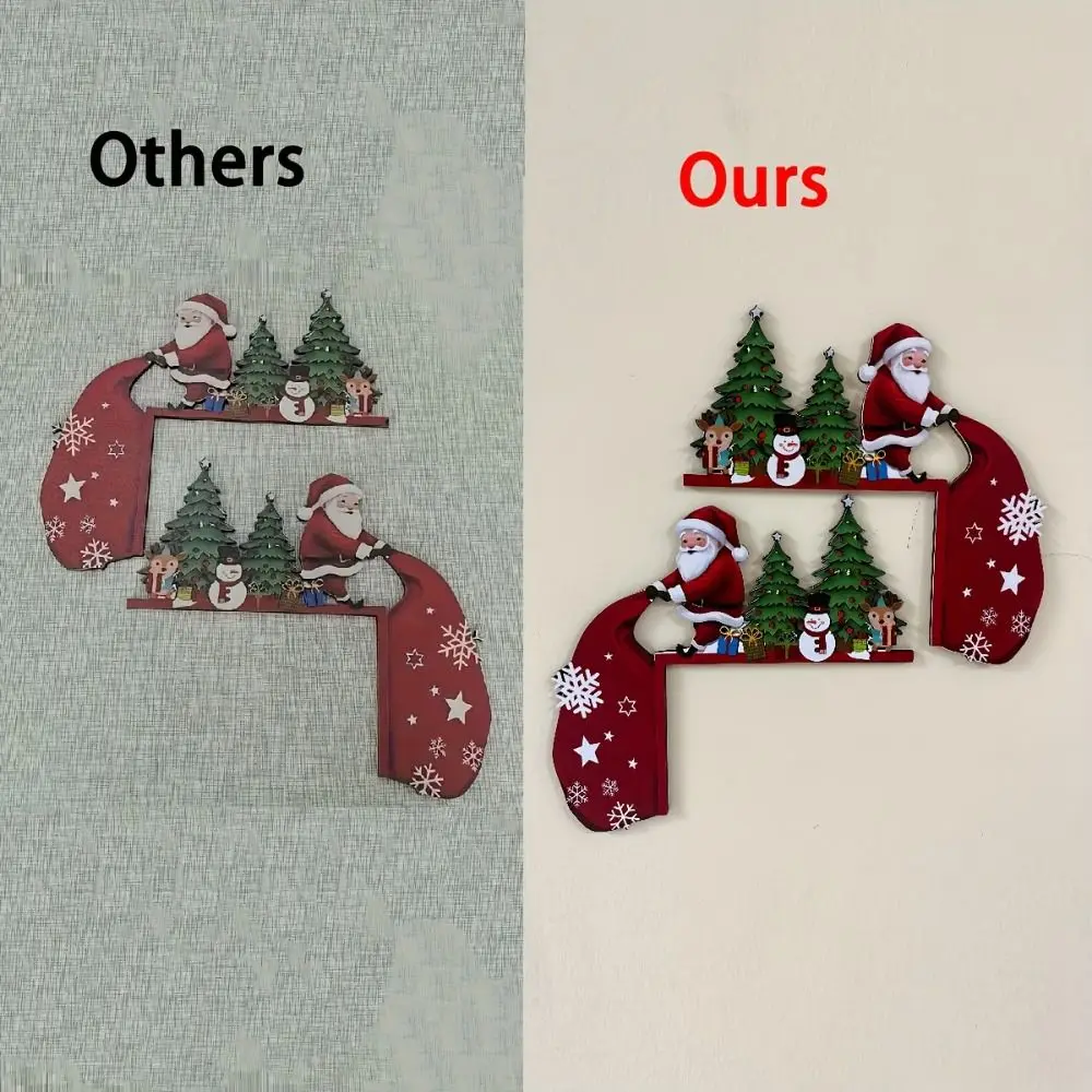 

2pcs Craft Wooden Christmas Door Corner Frame Modern Santa Claus Door Frame Decoration Cartoon Door Frame Pendant Props