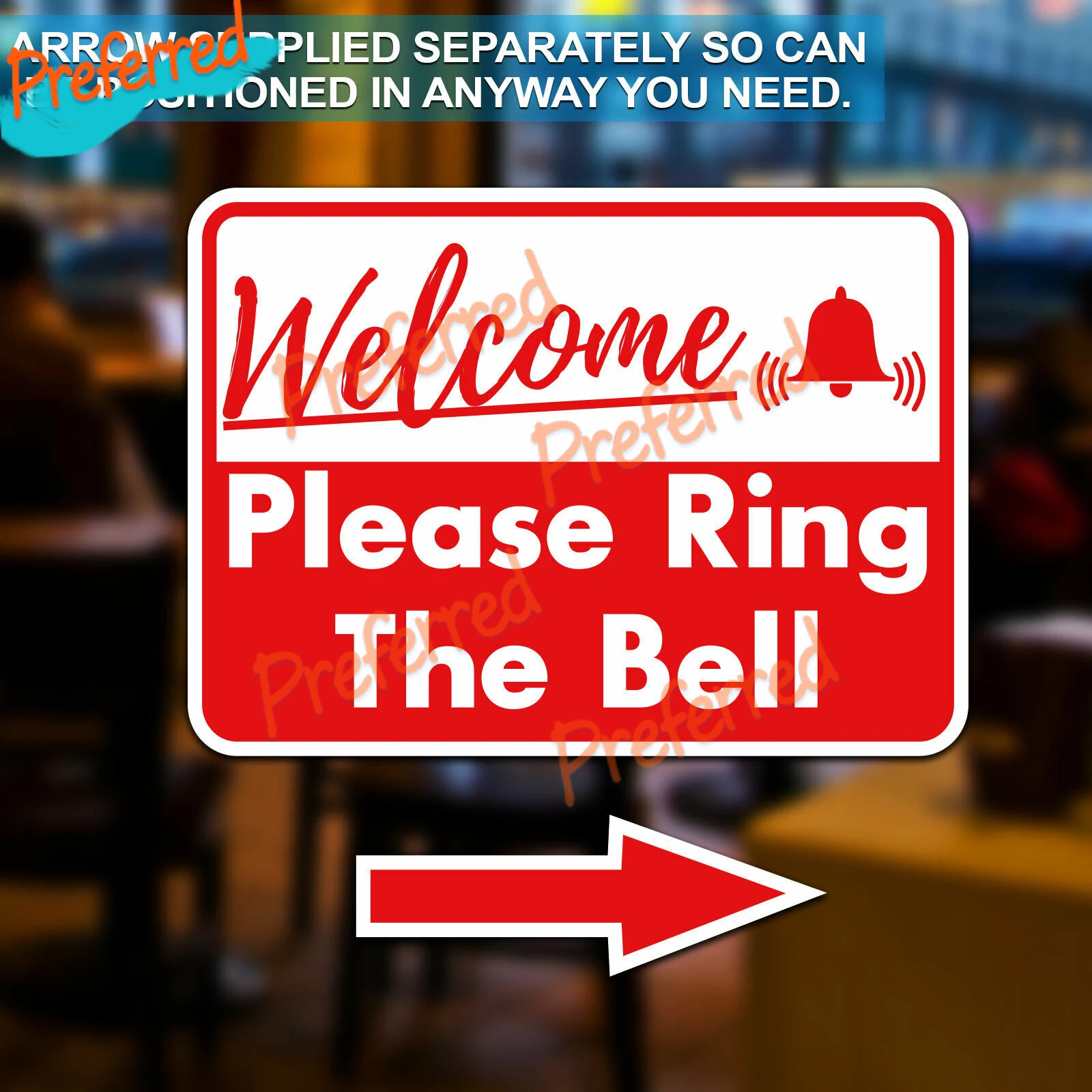 

High Quality Decal Please Ring The Bell Front Door Shop Business Window Wall Vinyl Sticker Sign