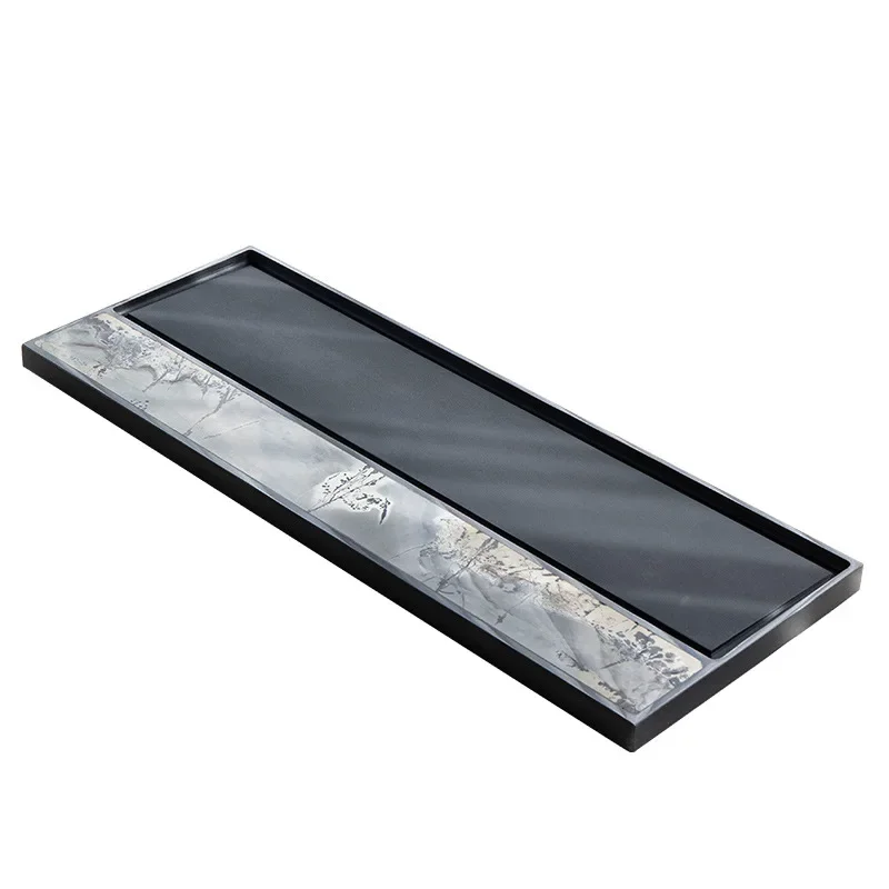 Natürliches, schwarzes Gold, chinesische Malerei, Stein-Teetablett, Haushalt, leichter Luxus, modern, schlicht