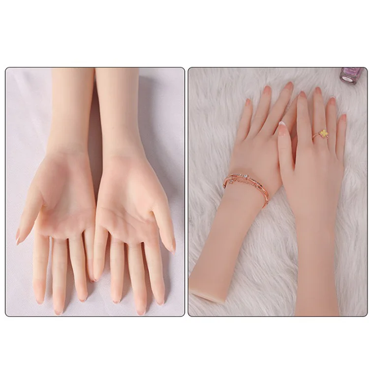 unique Highly Simulated Artificial Hand Model for Display Acupuncture Manicure Platinum Silicone Realistic Fake Hand Model
