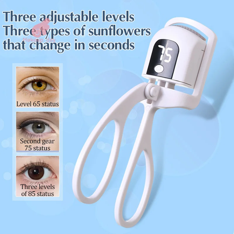 New 65-85℃ Electric Heated Eyelash Curler Portable Electric Comb Eye Lash Perm Long Lasting Shaping Thermal Curler Makeup Tools