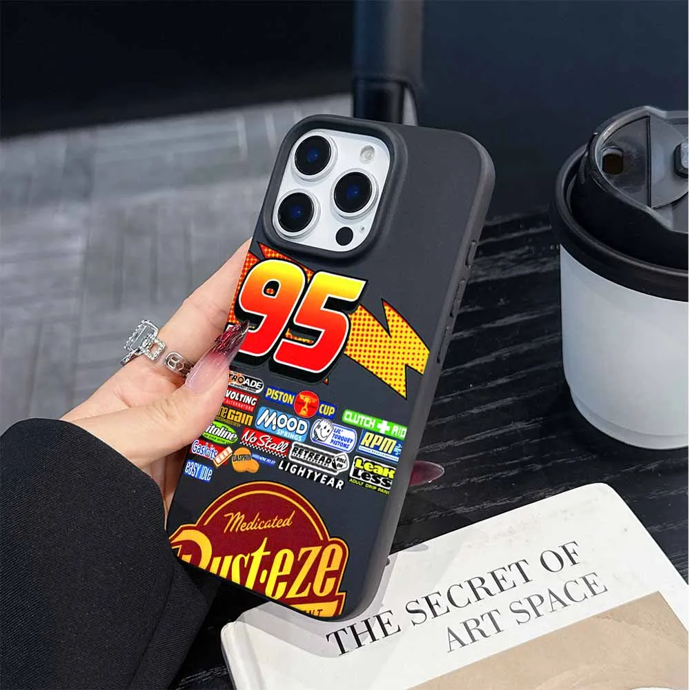 Disney Cars Lightning McQueen для iPhone 16, 15, 14, 13, 12, 11 mini XS Max 8 7 Pro Max Plus, мягкий чехол для телефона с матовыми большими отверстиями