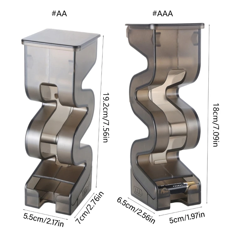 Vertical Battery Storage Case Organizers With Tester For AA/7 Size, Space Saving Holder For Home And Office Container