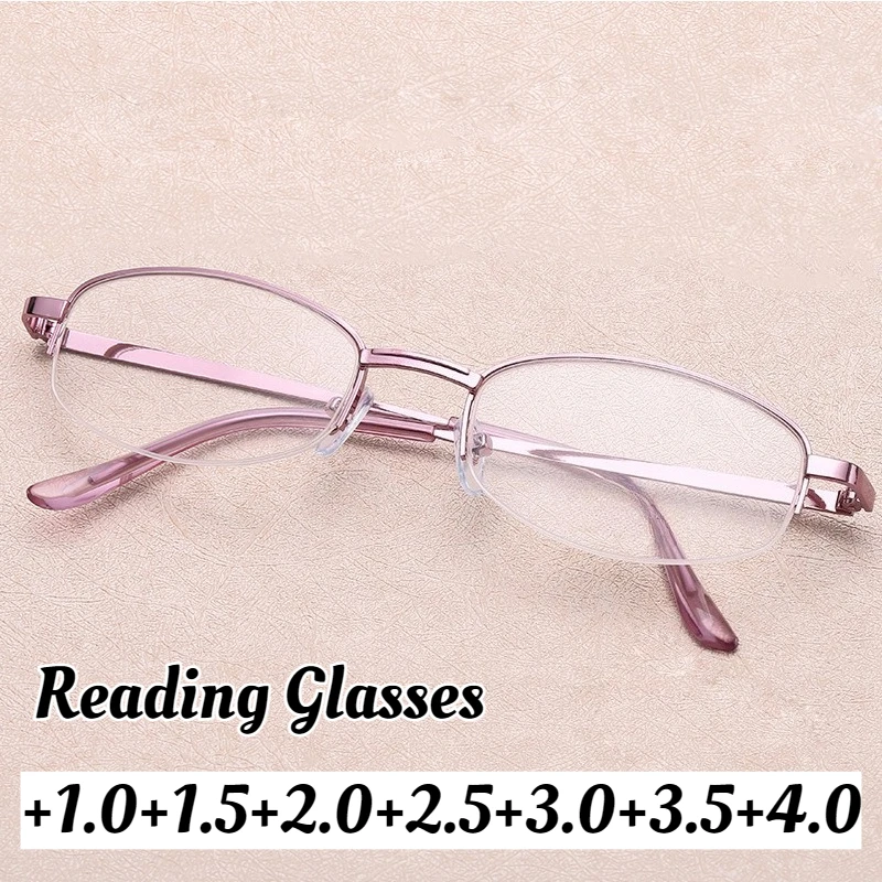 

Женские модные новые очки для чтения в полурамке, высококачественные очки для Distant Vision, женские роскошные модные очки + 3,0 + 3,5 + 4,0