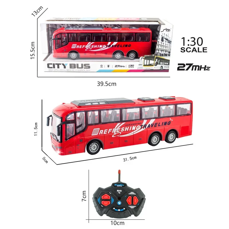 1:30 autobus telecomandato simulazione di illuminazione Wireless elettrica telecomando modello di auto scuolabus Travel Bus ragazzi giocattolo