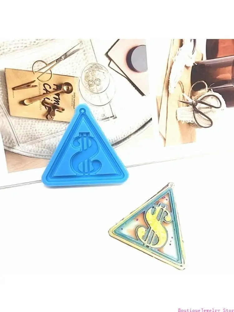 E1PE Dollar Triangle Silicone Mold Jewelry Pendant Crafts Making Supplies Non-stick