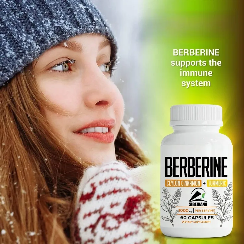 Berberine Capsules Contain Ceylon Cinnamon and Turmeric for Immune System Health Support