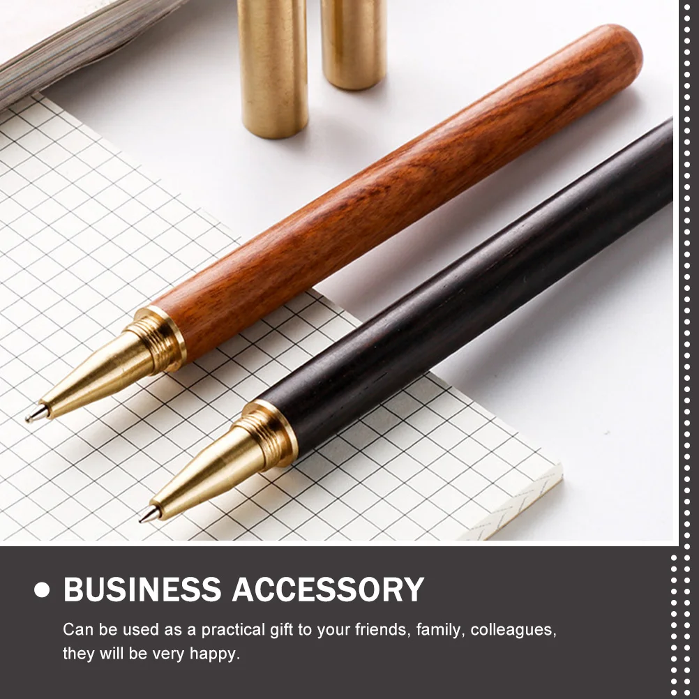 

2 Pcs Ballpoint Pen Ebony Signature Man Delicate Brass Fine Nice Pens for Writing