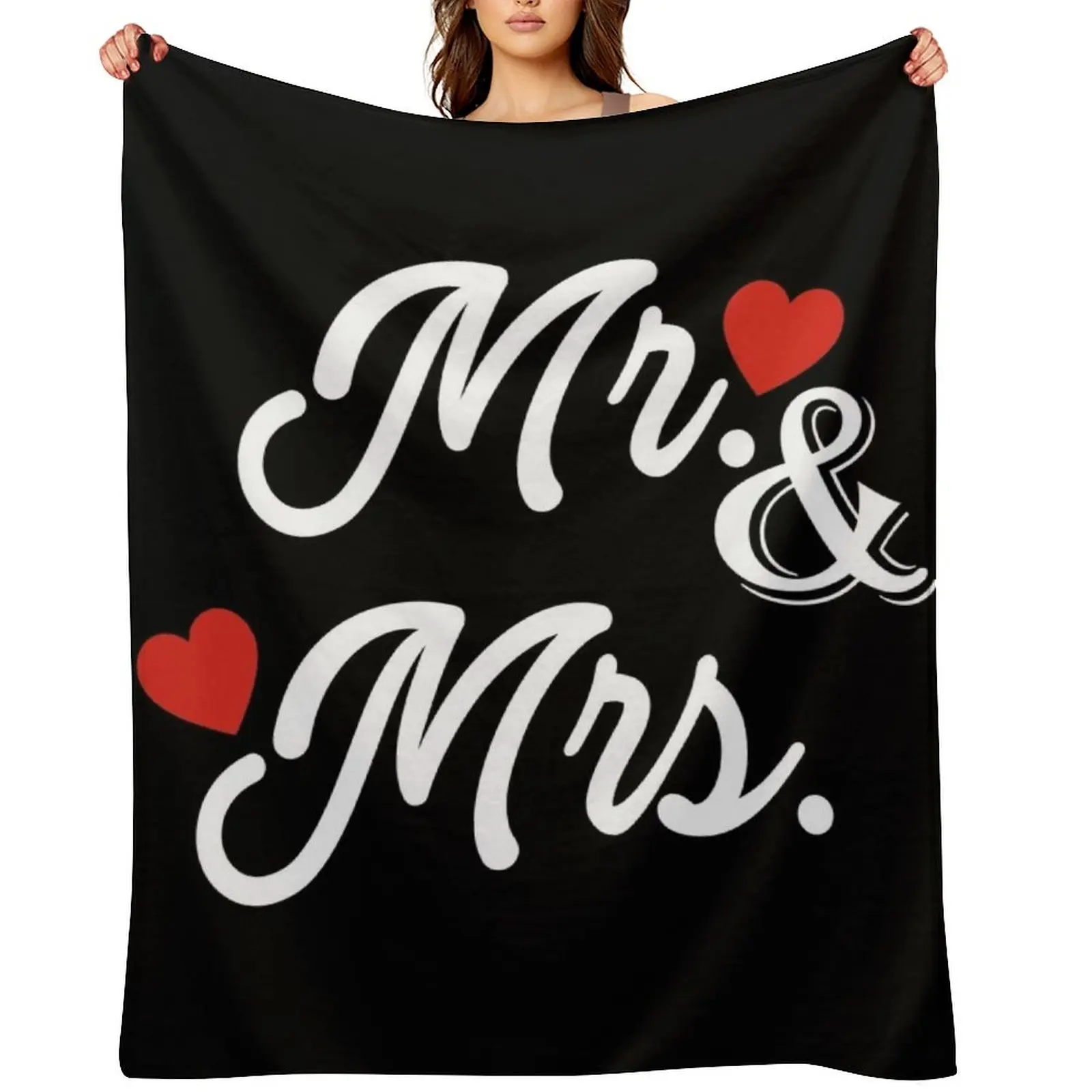 

Mr & Mrs Throw Blanket Luxury Designer Tourist Flannel Fabric Baby Blankets