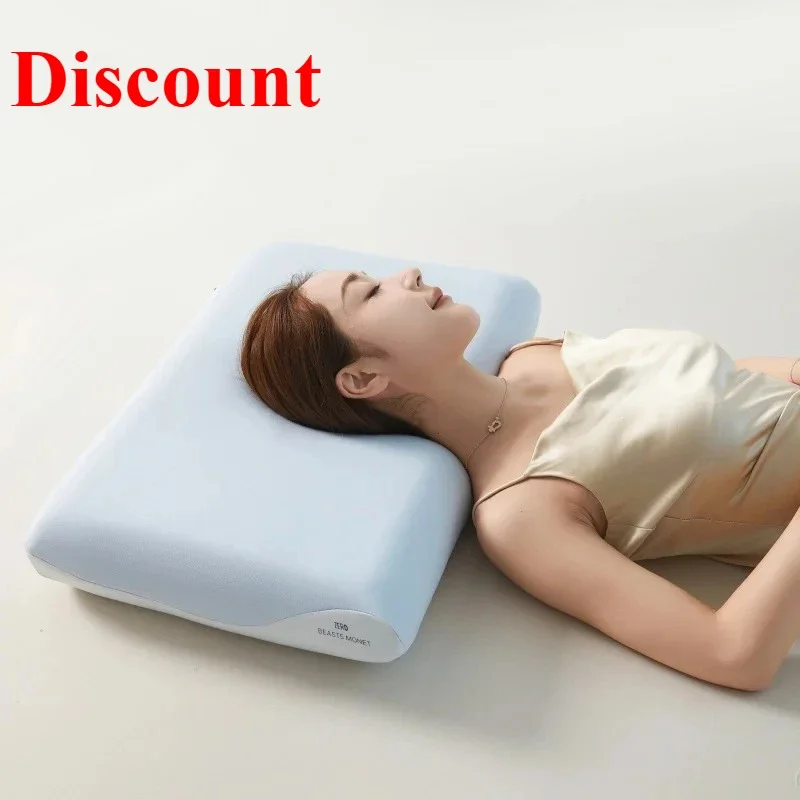 Pro Double Core Zero Pressure Memory Cotton Neck Pillow, Hotel Deep Sleeping Pillow Slow Rebound Pillow
