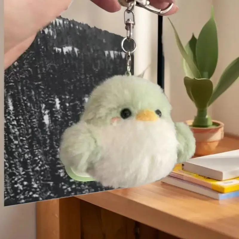 Adorable sac à dos de poupée d'oiseau de dessin animé, porte-clés pendentif en peluche de haute qualité