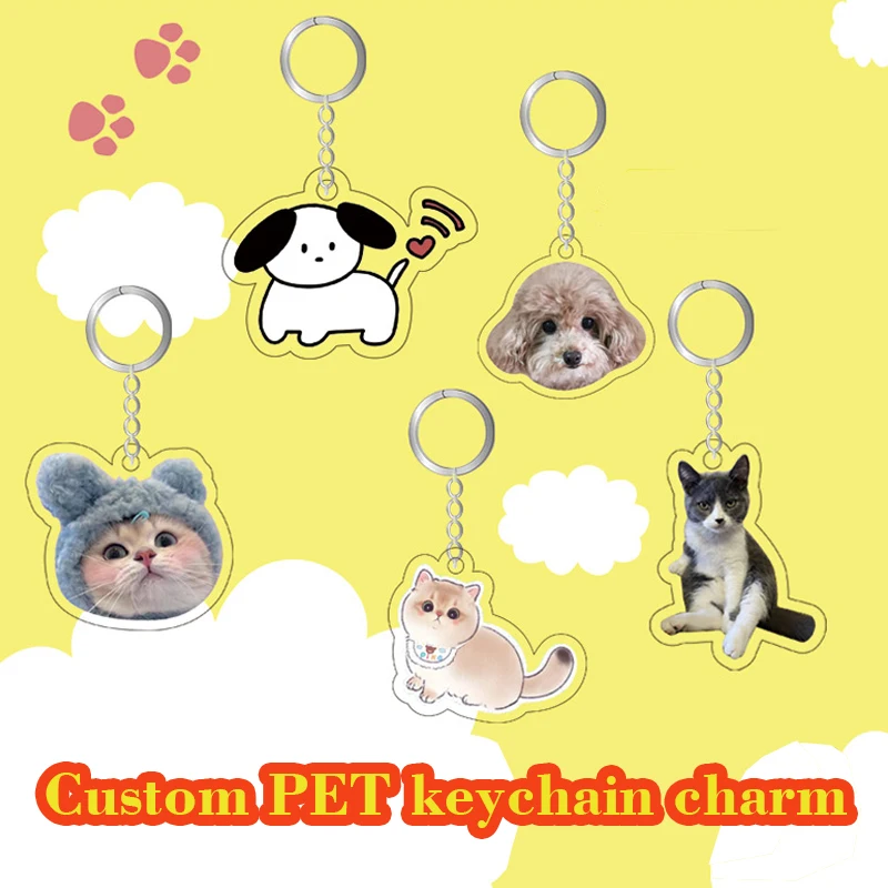 Spersonalizowane breloki do kluczy Projektant Niestandardowy brelok do kluczy Llavero Cartoon Zdjęcie Spersonalizowane breloki do kluczy Anime Charms Hologram Przezroczyste akrylowe breloki do kluczy