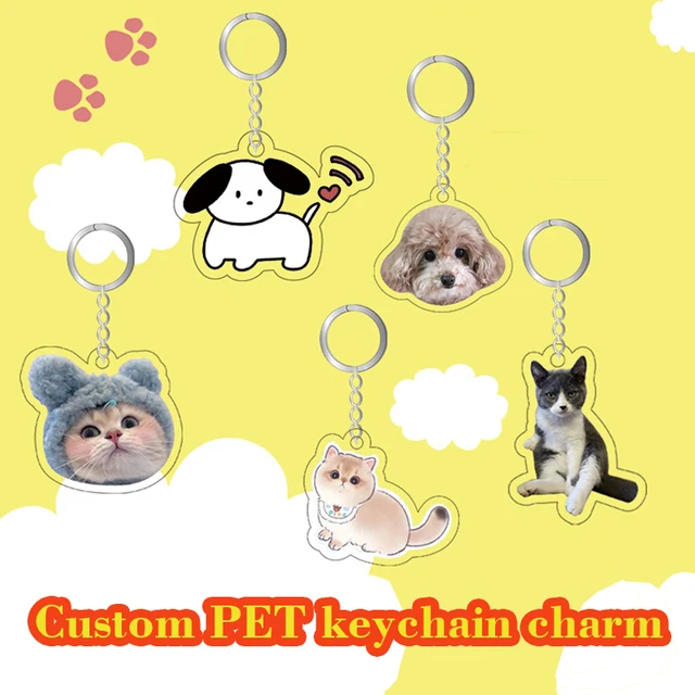 Spersonalizowane breloki do kluczy Projektant Niestandardowy brelok do kluczy Llavero Cartoon Zdjęcie Spersonalizowane breloki do kluczy Anime Charms Hologram Przezroczyste akrylowe breloki do kluczy