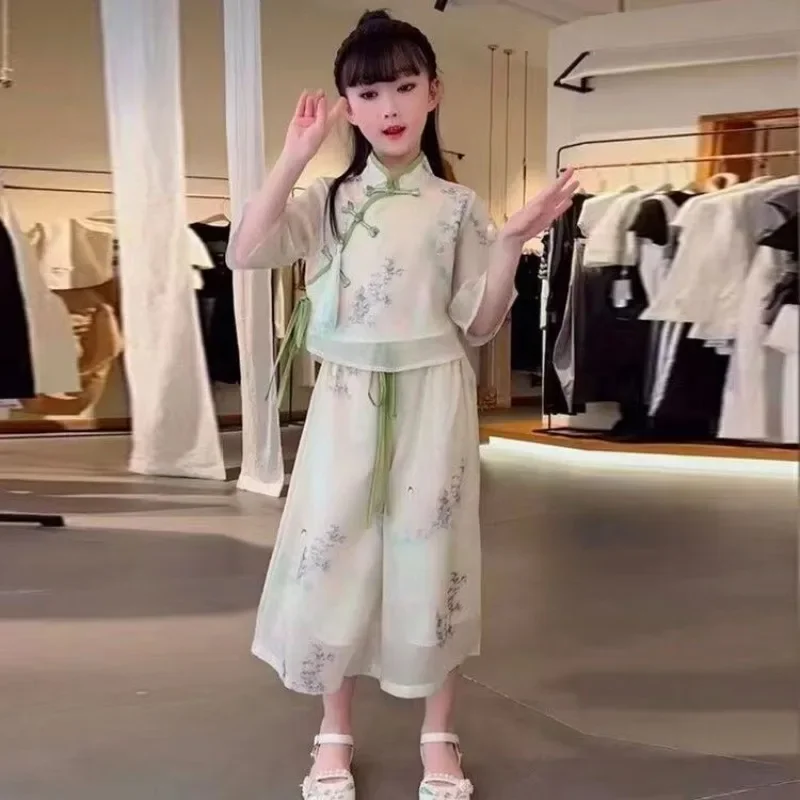 

Summer Girls Dresses Embroidered Dress Cheongsam Children's Retro Lace Dresses Baby Summer Dress Baby Kids Clothes