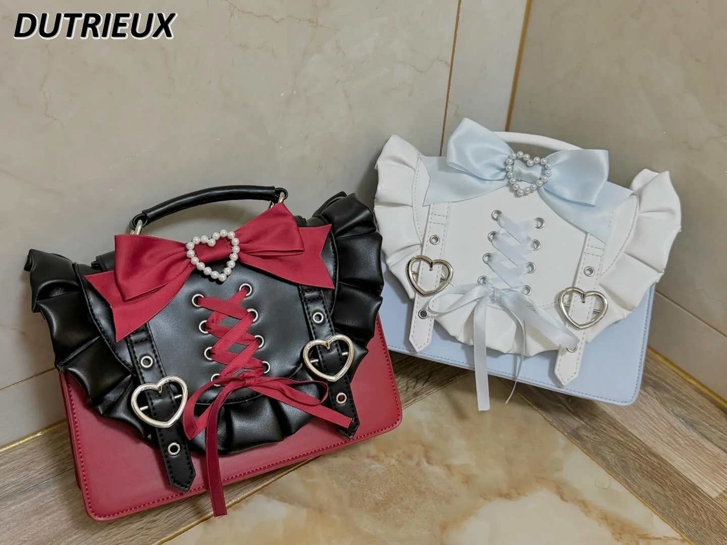 Bowknot Love Messenger Bag Female Mine Mass-Produced Japanese Style Fashion 2024 New Sweet Cute Crossbody Bags for Women