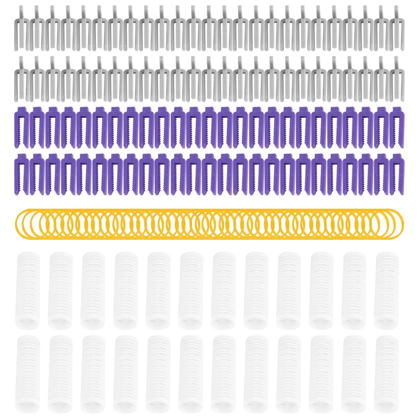 

24 шт./компл. салонные нейлоновые бигуди на липучке, набор стержней для химической завивки волос, бигуди с зажимами и резинками-AT64