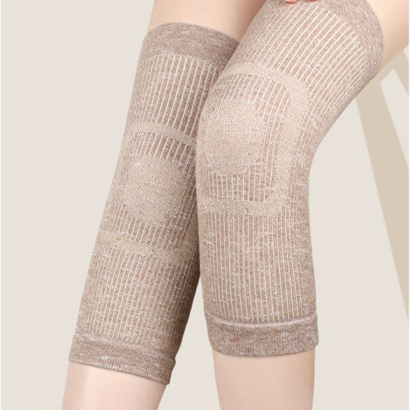 Genouillère en tricot, bandes antidérapantes, genouillère réglable pour le sport, le bureau, la Protection des articulations à domicile dans une utilisation en pièce climatisée