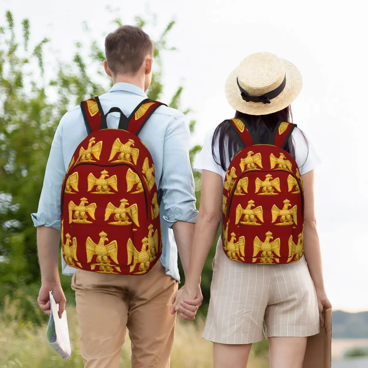 

Napoleonic Imperial Eagle Red Backpack Student BookBag Kids School Bag Laptop Shoulder Bags for Boys Girls