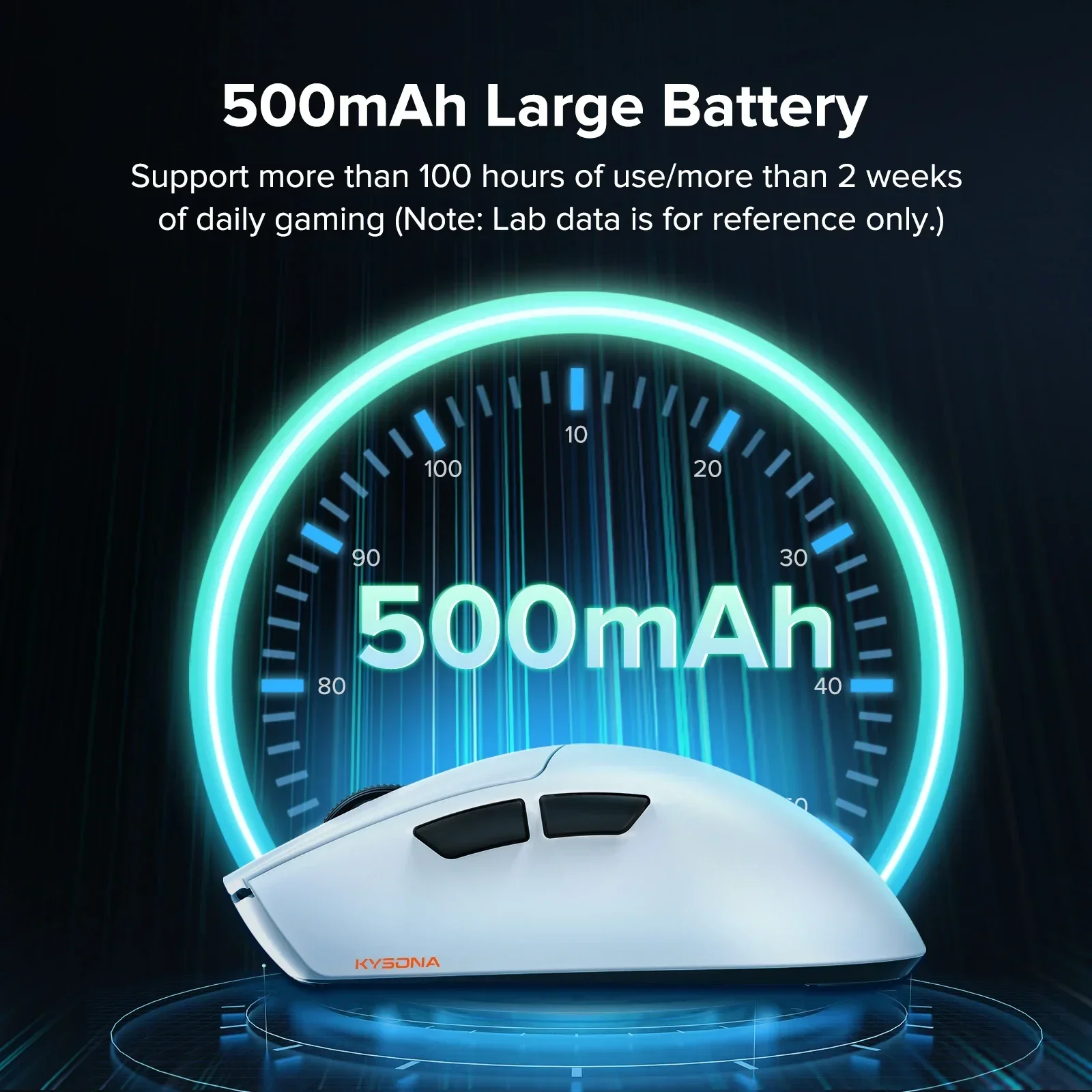 ماوس ألعاب Kysona M511 لاسلكي 58 جرام خفيف للغاية PAW3395 26000 ديسيبل متوحد الخواص وصلة ثلاثية الأوضاع كابل الكمون المنخفض ملحقات ماوس الألعاب