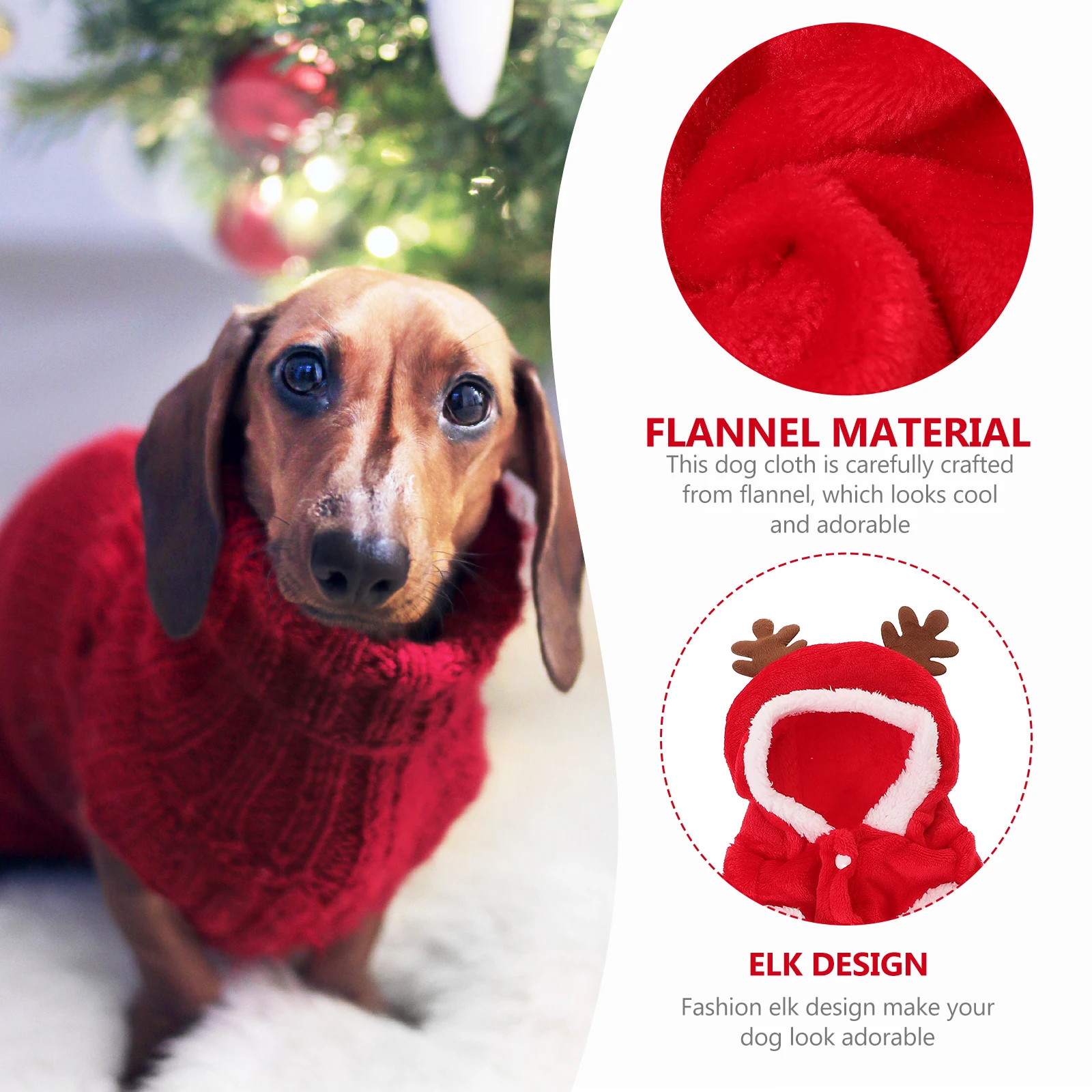 

Dog Christmas Costume Elk Outfit Sweaters for Big Dogs Jumpsuit Pet Cloak Jacket Large