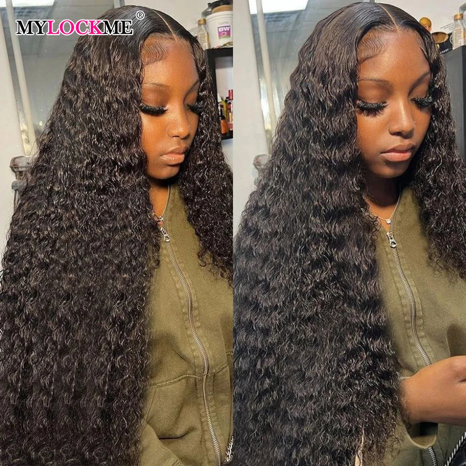 13x4 Deep Wave Lace Front Wigs Human Hair Pre Plucked 26 28 30 Inch 13x6 HD Lace Front Wigs Curly Hair Wig for Women MYLOCKME