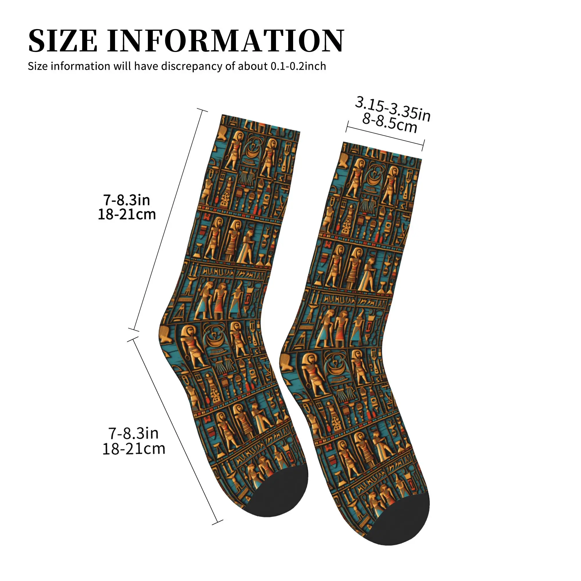 Cool Men's Egyptian Hieroglyphs Gods Symbols Art Pattern Dress Socks Unisex Warm Breathbale 3D Print  Crew Socks view 4