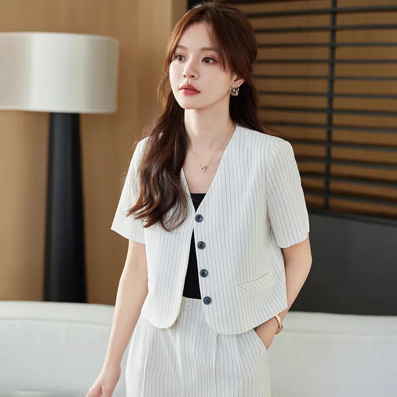 Women's Two-Piece Suit2024New Short Sleeve Women's Suit Temperament Leisure Suit