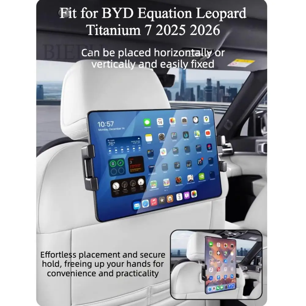 

For BYD Equation Leopard Titanium 7 The second-row buckle-fixed adjustable iPad car mount is suitable for rear seat phone mounts