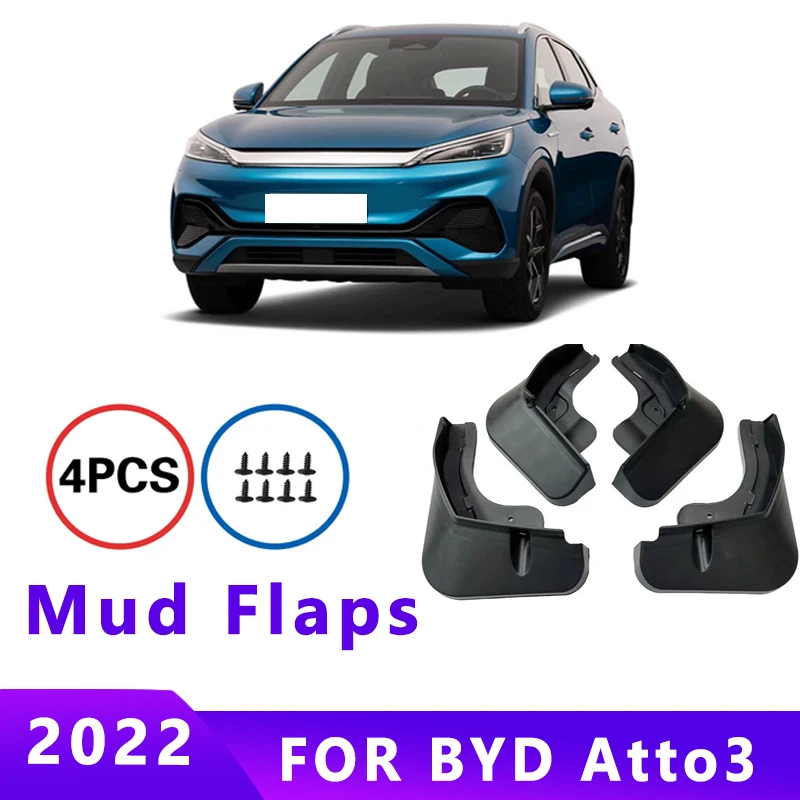 

Mud Flaps Fit for BYD Atto 3 2022 Mudguards Tire Fenders Splash Proof Accessories Wheel Guards 4ps
