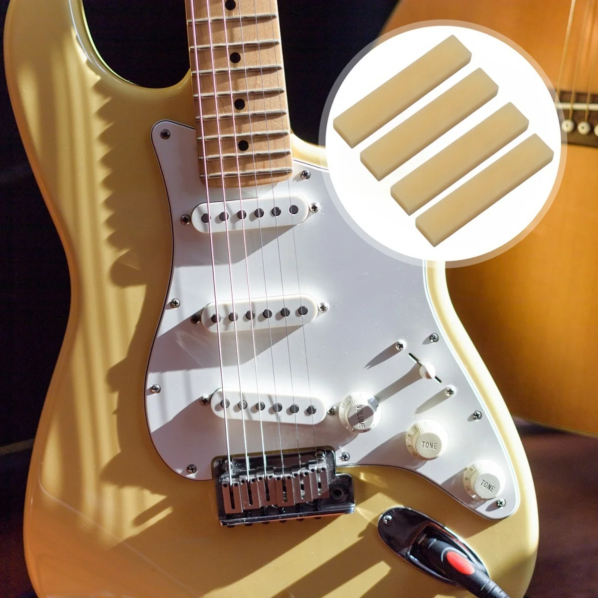 Miwayer 6 سلسلة 3/5/10 قطعة الغيتار الكلاسيكي الصوتية غير المبيضة فارغة العظام الجوز للجيتار 52x6x10 مللي متر Luthier لتقوم بها بنفسك جسر السرج