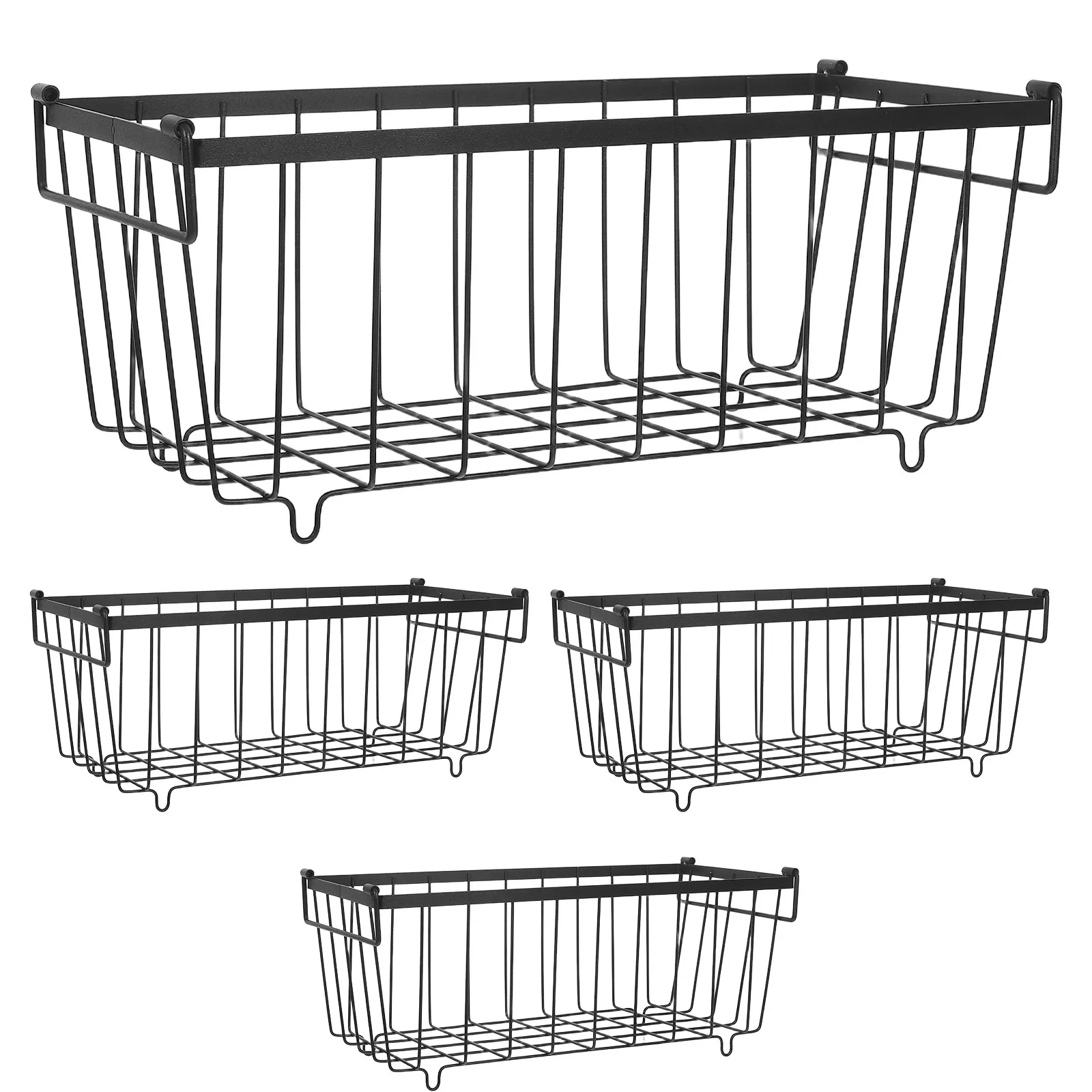 

Набор из 4 прочных металлических корзин для морозильной камеры, органайзеры для холодильника, эффективные контейнеры для хранения продуктов с ручками