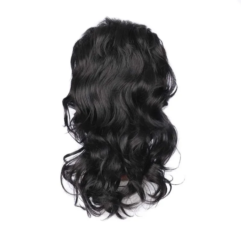 Parrucca da uomo anni '80 Parrucca sintetica da uomo e da donna in peluche Bla Parrucca da uomo riccia Parrucca da uomo Halloween Costume Party Gioco di ruolo Parrucca Punk Ro W 240808