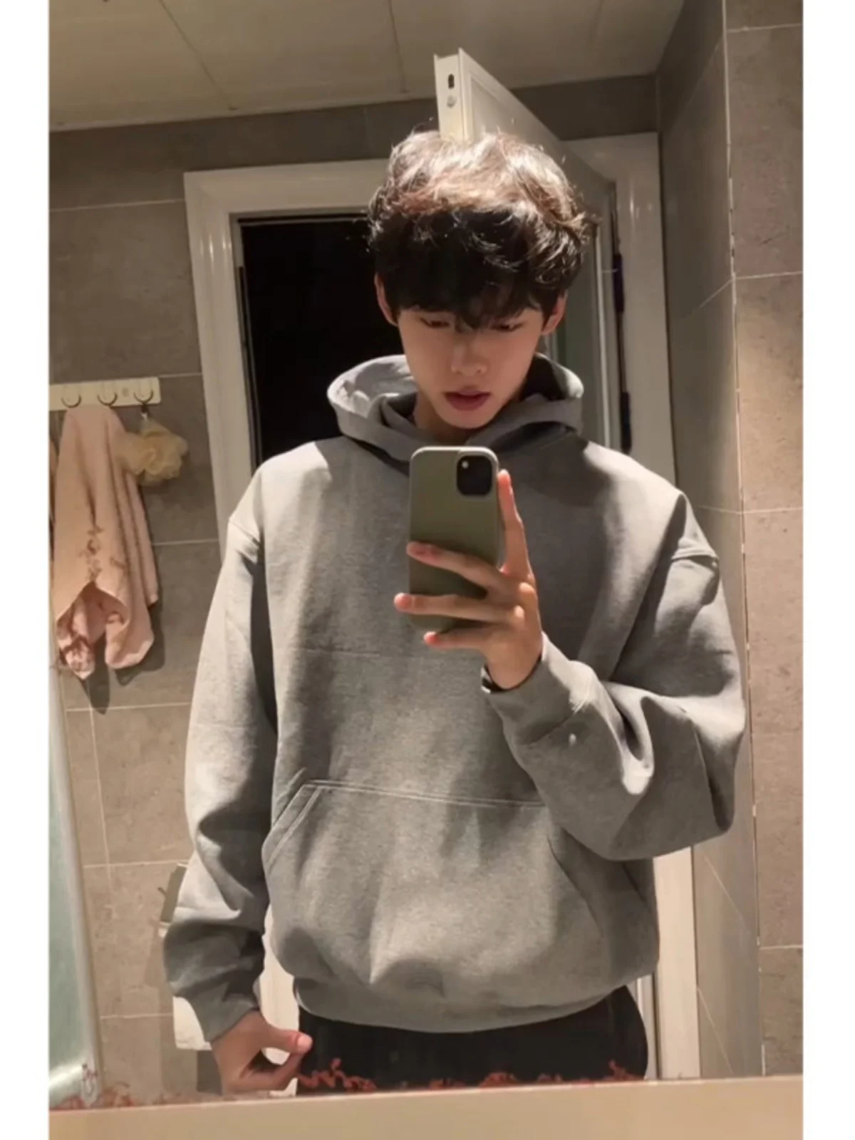 

ay Cleanfit Hoodie Men's Autumn Winter Heavyweight Hardwearing Fce Lined Pullover Base Layer irt Trendy Casual Wear