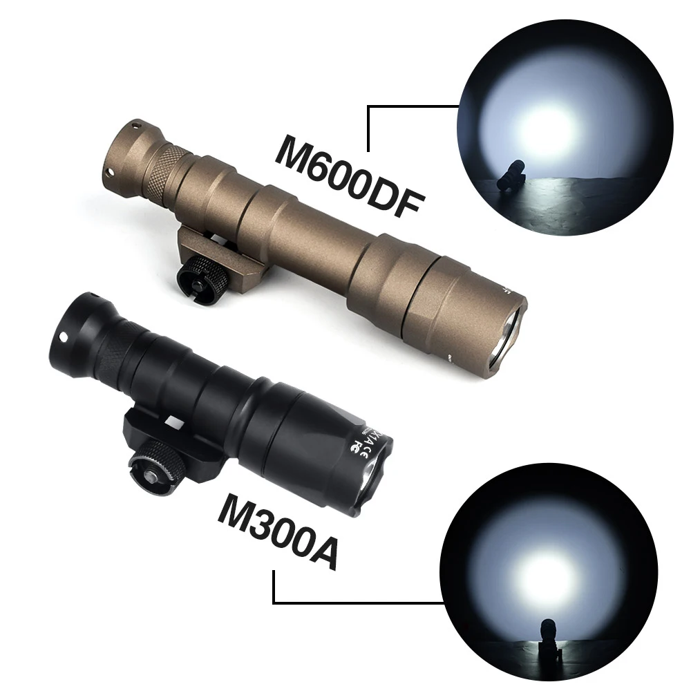 Airsoft M600 M600DF Dual Fuel Tactical Flashlight 1400lumes Hunting Rifle Weapon Scout Light Fit 20mm Picatinny Rail