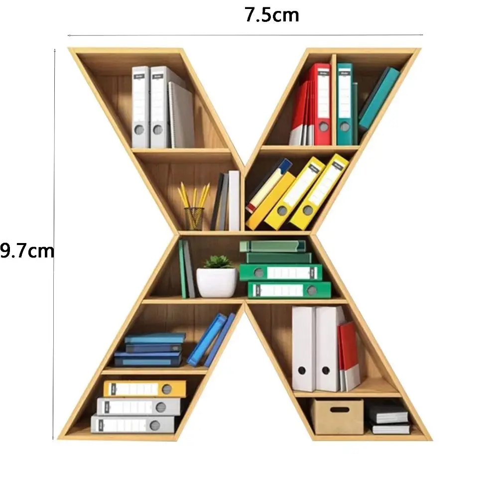 

Acrylic 26 Letter Bookshelf Pendant Bookcase Pattern Letter Decoration Christmas Tree Decoration Personalized Hanging Ornament