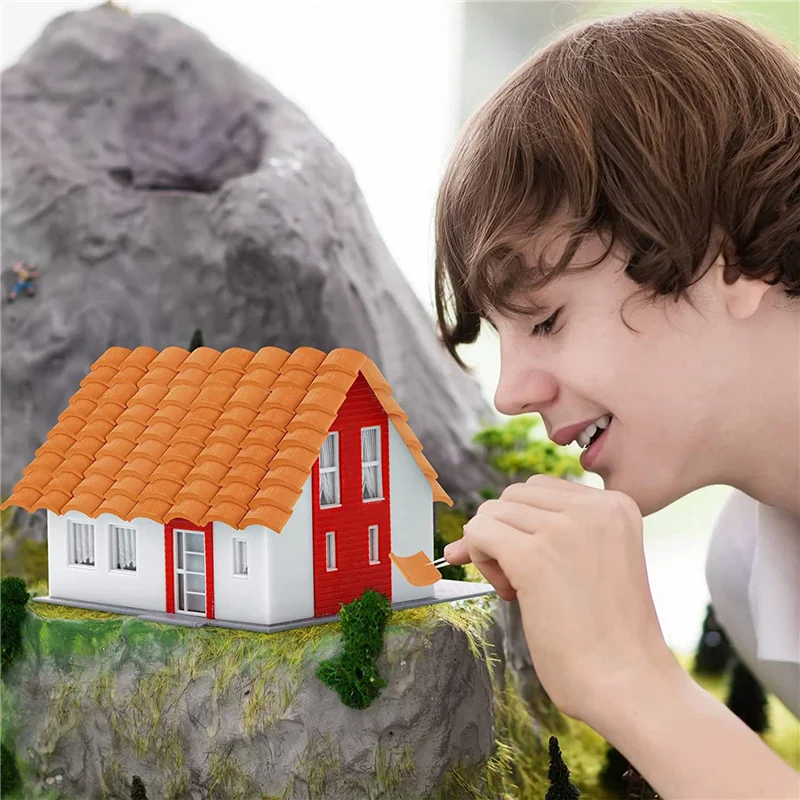 A04F-300 pçs telhas conjunto de construção telhas em miniatura mini casa de bonecas telhas telha falsa casa de bonecas cozinha jardim acessórios